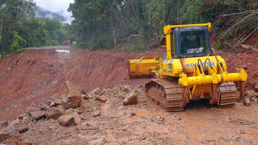 A reconstrução da ERS-129 estão com as obras em andamento